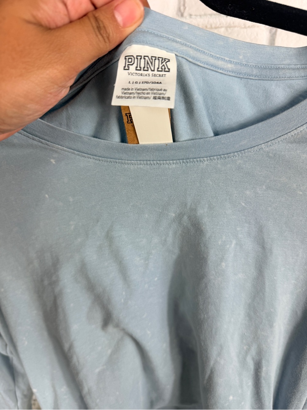 PINK Victoria’s Secret Ruched Mini Dress Light Blue Long Sleeve Size L - Picture 4 of 6
